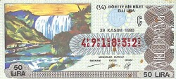 29 Kasım 1980 Piyango Bileti Çeyrek Bilet PYB6295 - Gökçekoleksiyon
