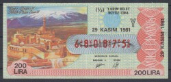 29 Kasım 1981 Yarım Bilet PYB129 - Gökçekoleksiyon