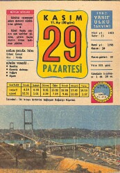 29 Kasım 1982 Takvim Yaprağı - Doğum Günü Hediyesi EFM(N)11890 - Gökçekoleksiyon