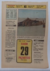 29 Kasım 1982 Takvim Yaprağı - Doğum Günü Hediyesi EFM(N)7304 - Gökçekoleksiyon