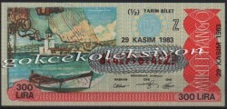 29 Kasım 1983 Yarım Bilet PYB2307 - Gökçekoleksiyon