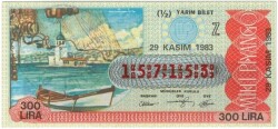 29 Kasım 1983 Yarım Bilet PYB3427 - Gökçekoleksiyon