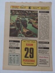 29 Kasım 1984 Takvim Yaprağı - Doğum Günü Hediyesi EFM(N)7033 - Gökçekoleksiyon