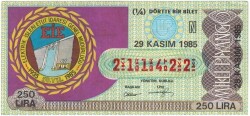 29 Kasım 1985 Çeyrek Bilet PYB3347 - Gökçekoleksiyon