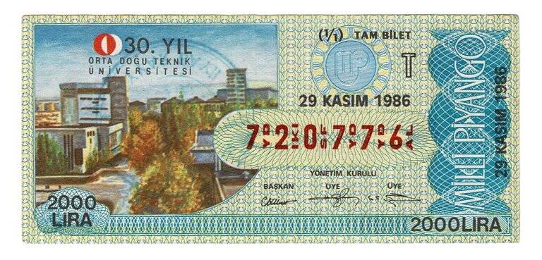 29 Kasım 1986 (11) Tam Bilet PYB5166 - 1