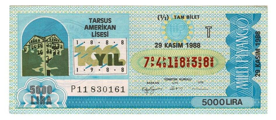 29 Kasım 1988 (11) Tam Bilet PYB5143 - 1