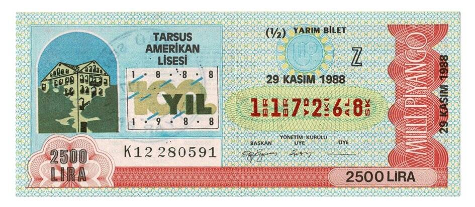 29 Kasım 1988 (12) Yarım Bilet PYB5150 - 1