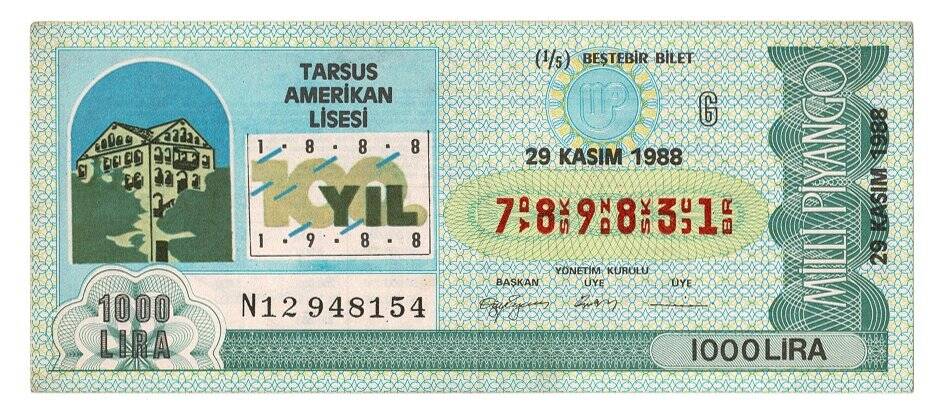 29 Kasım 1988 (15) Beşte Bir Bilet PYB5162 - 1