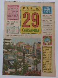 29 Kasım 1989 Takvim Yaprağı - Doğum Günü Hediyesi EFM(N)6749 - Gökçekoleksiyon