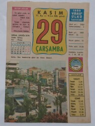 29 Kasım 1989 Takvim Yaprağı - Doğum Günü Hediyesi EFM(N)6819 - Gökçekoleksiyon