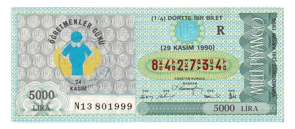 29 Kasım 1990 (14) Dörtte Bir Bilet PYB4965 - 1