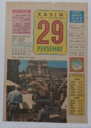 29 Kasım 1990 Takvim Yaprağı - Doğum Günü Hediyesi EFM(N)6784 - Gökçekoleksiyon