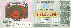29 Kasım 1996 Piyango Bileti Dörtte Bir Bilet PYB6804 - Gökçekoleksiyon