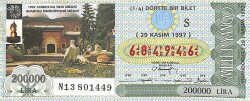 29 Kasım 1997 Piyango Bileti Dörtte Bir Bilet PYB6511 - Gökçekoleksiyon