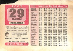 29 Kasım 2007 Takvim Yaprağı - Doğum Günü Hediyesi EFMN15992 - Gökçekoleksiyon