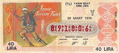 29 Mart 1979 Piyango Bileti Yarım Bilet PYB6238 - 1
