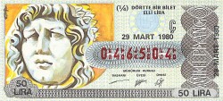 29 Mart 1980 Piyango Bileti Çeyrek Bilet PYB6285 - Gökçekoleksiyon