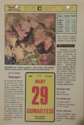 29 Mart 1980 Takvim Yaprağı - Doğum Günü Hediyesi EFM(N)7667 - Gökçekoleksiyon