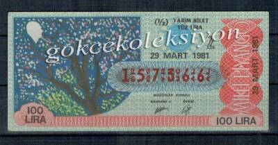 29 Mart 1981 Yarım Bilet PYB1919 - 1