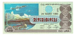 29 Mart 1983 (14) Dörtte Bir Bilet PYB5316 - Gökçekoleksiyon