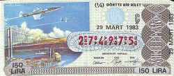 29 Mart 1983 Piyango Bileti Çeyrek Bilet PYB6466 - Gökçekoleksiyon