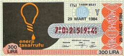 29 Mart 1984 Piyango Bileti Yarım Bilet PYB6310 - Gökçekoleksiyon