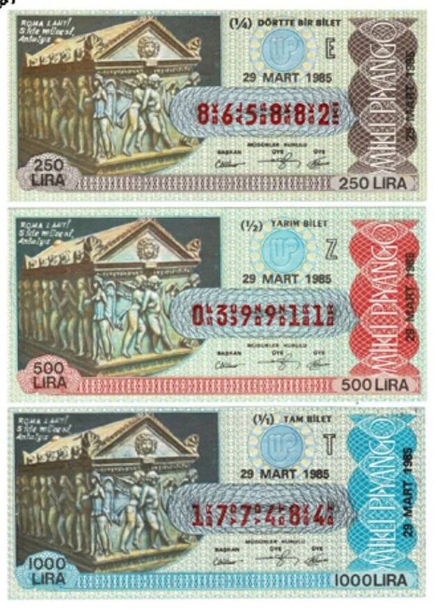 29 Mart 1985 Çeyrek ,Yarım ve Tam Bilet E - Z - T PYB4152 - 1