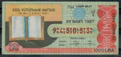 29 Mart 1987 Yarım Bilet PYB928 - Gökçekoleksiyon
