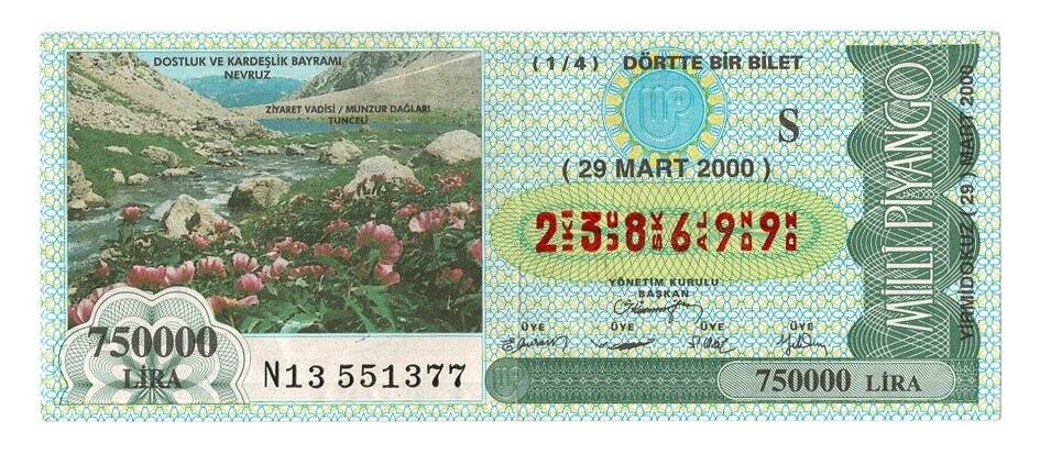 29 Mart 2000 (14) Dörtte Bir Bilet PYB4895 - 1