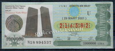 29 Mart 2001 Çeyrek Bilet PYB1872 - 1