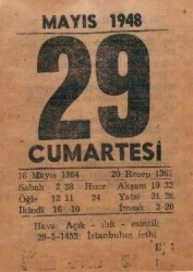 29 Mayıs 1948 Takvim Yaprağı EFM(N)1380 - 1