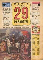 29 Mayıs 1972 Takvim Yaprağı - Doğum Günü Hediyesi EFM(N)12290 - Gökçekoleksiyon