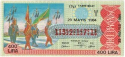 29 Mayıs 1984 Yarım Bilet PYB3410 - Gökçekoleksiyon