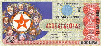 29 Mayıs 1985 Piyango Bileti Yarım Bilet PYB6076 - 1