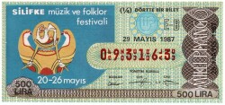 29 Mayıs 1987 Piyango Bileti Çeyrek Bilet - SİLİFKE PYB3241 - Gökçekoleksiyon
