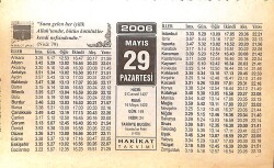 29 Mayıs 2006 Takvim Yaprağı - Doğum Günü Hediyesi EFMN13306 - Gökçekoleksiyon