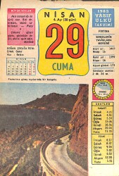29 Nisan 1983 Takvim Yaprağı - Doğum Günü Hediyesi EFMN15133 - Gökçekoleksiyon