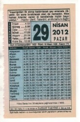 29 Nisan 2012 Takvim Yaprağı EFM(N)1930 - 1
