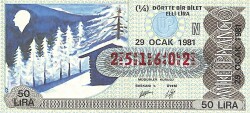29 Ocak 1981 Piyango Bileti Çeyrek Bilet PYB6342 - Gökçekoleksiyon