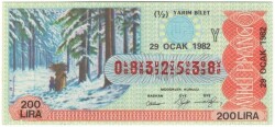 29 Ocak 1982 Yarım Bilet PYB3473 - Gökçekoleksiyon