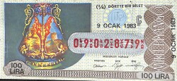 29 Ocak 1983 Piyango Bileti Çeyrek Bilet PYB6481 - Gökçekoleksiyon