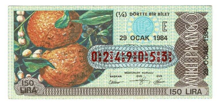 29 Ocak 1984 (14) Dörtte Bir Bilet PYB5243 - 1