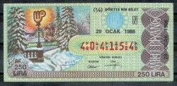 29 Ocak 1986 Piyango Bileti Çeyrek Bilet PYB264 - Gökçekoleksiyon