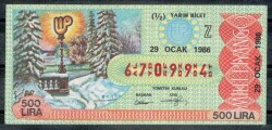 29 Ocak 1986 Piyango Bileti Yarım Bilet PYB266 - Gökçekoleksiyon