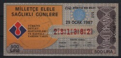 29 Ocak 1987 Çeyrek Bilet PYB1700 - Gökçekoleksiyon