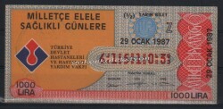 29 Ocak 1987 Yarım Bilet PYB1651 - Gökçekoleksiyon