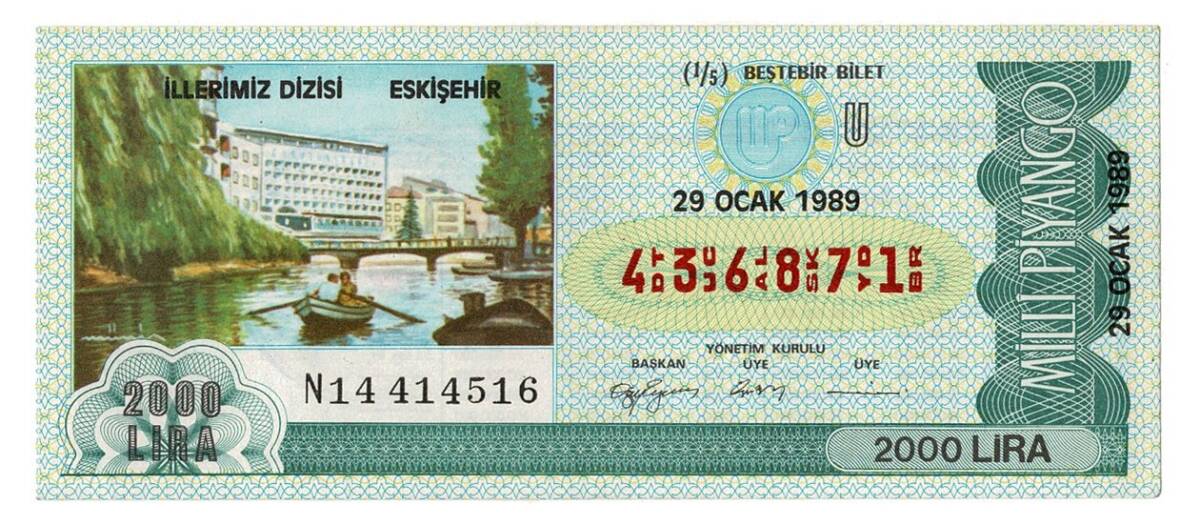 29 Ocak 1989 Beştebir Bilet PYB4326 - 1