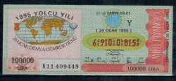29 Ocak 1995 Yarım Bilet PYB901 - Gökçekoleksiyon