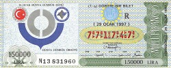 29 Ocak 1997 Piyango Bileti Dörtte Bir Bilet PYB6792 - Gökçekoleksiyon