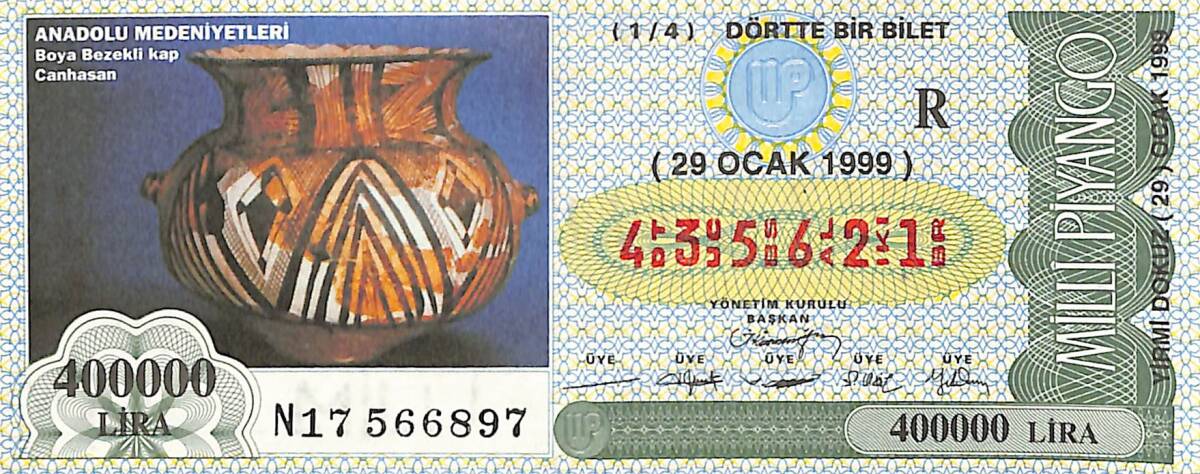 29 Ocak 1999 Piyango Bileti Dörtte Bir Bilet PYB6582 - 1